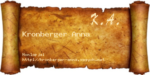 Kronberger Anna névjegykártya