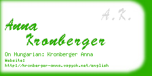 anna kronberger business card